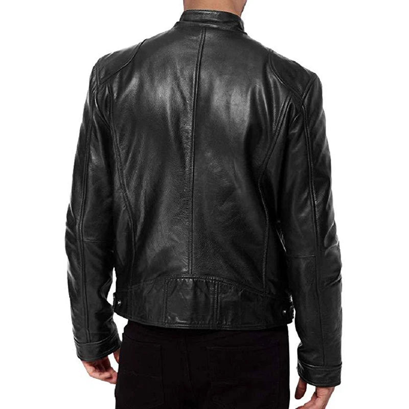 Giacche Da Moto 2024 Uomo Slim Fit In PU Pelle Sintetica Antivento Autunno Moda Casual Con Bavero