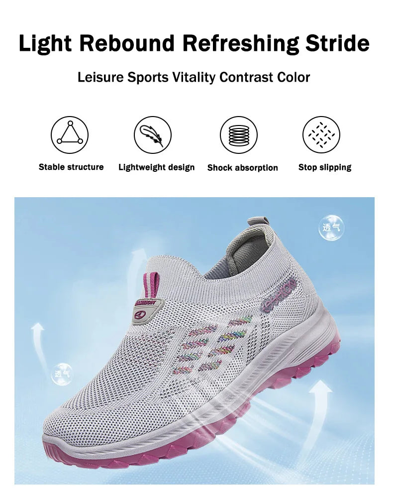 TaoBo scarpe da passeggio 2023 estate nuove scarpe da donna traspiranti senza pizzo suola morbida calzini Sneakers Comfort scarpe sportive da donna Tennis