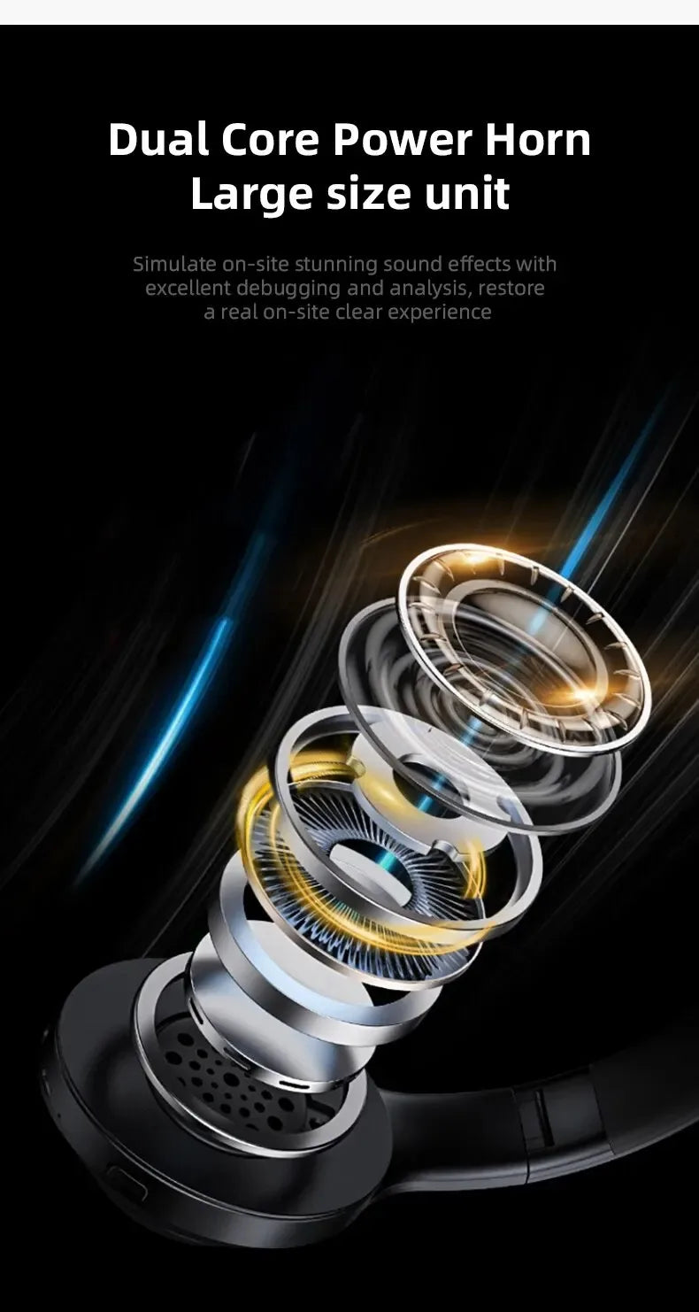 Cuffie Bluetooth 5.0 Pieghevoli Stereo Wireless Universali Per Sport E Gaming Con Controllo Volume E Cancellazione Attiva Del Rumore