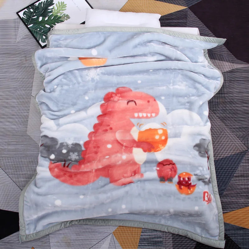 Coperta Morbida Raschel 105x135 Per Bambini Fumetto Inverno Caldo Peluche Copriletto Trapunta