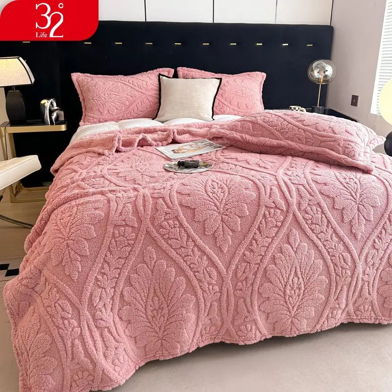 Coperta Stampata Floreale 3D In Stile Europeo Pile Di Corallo Spesso Per Inverno Calda Trapunta Facile Da Mantenere