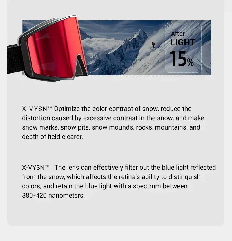 Kapvoe Occhiali Da Sci Fotocromatici E Maschera Da Snowboard Antiappannamento UV400 Per Uomo E Donna Occhiali Inverno