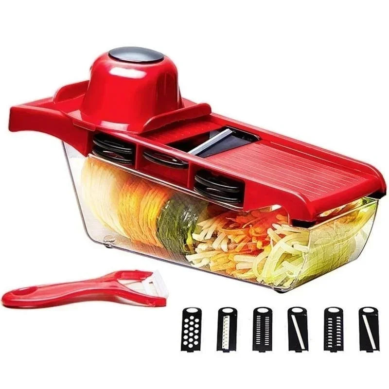 Affettatrice Multifunzione 9 In 1 Per Verdure Frutta Patate Grattugia Con Cestino Trituratore Per Cucina