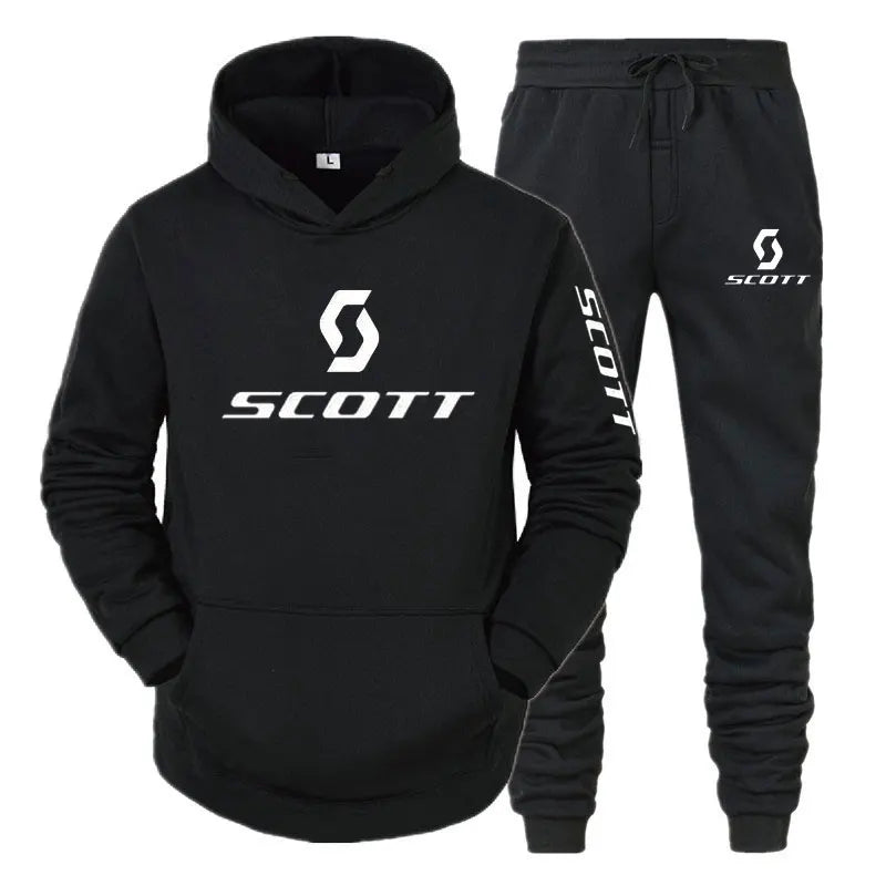 Tuta Da Uomo In Due Pezzi Autunno Felpa Con Cappuccio E Pantaloni Set Sportivo Casual Per Ciclismo