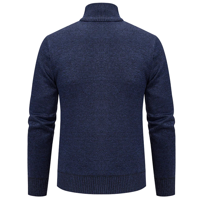 Giacca Ispessita Uomo Autunno Inverno Calda Linea Tendenza Colletto Mandarino Cardigan Lavorato A Maglia Cappotto