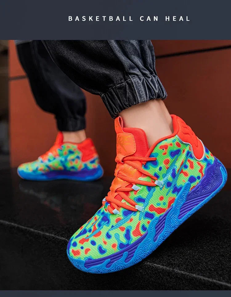Scarpe Da Basket Da Uomo Allenamento Sul Campo Traspiranti In Mesh Antiscivolo Mid Cut Design Lussuoso