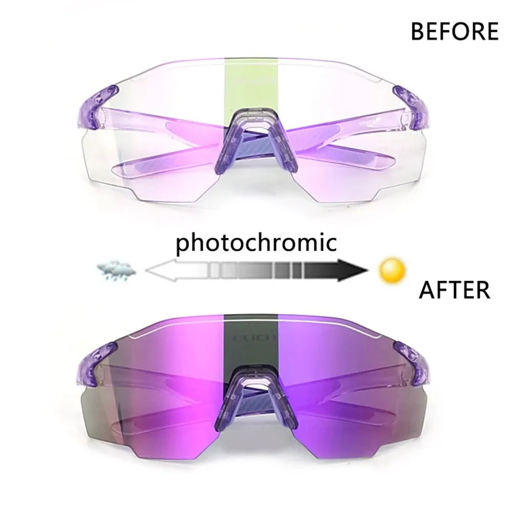 Occhiali da Ciclismo Polarizzati Fotocromatici UV400 per Uomo e Donna da Bici da Strada MTB Occhiali da Sole