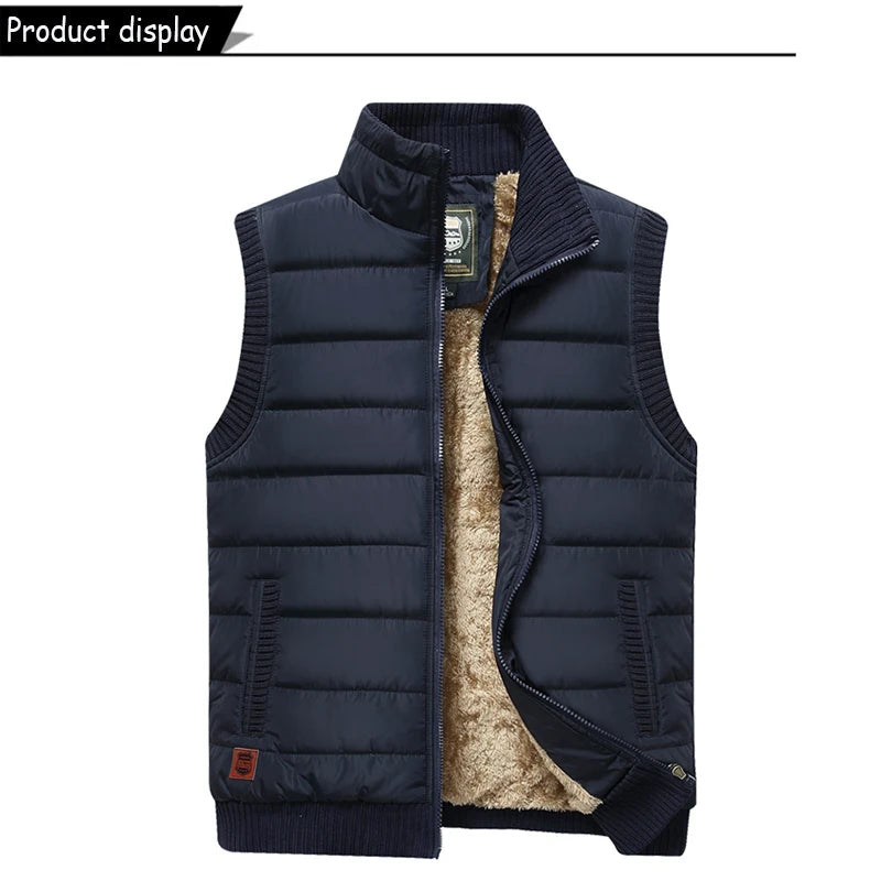 Uomo 2024 Inverno Senza Maniche Gilet Con Colletto Alla Coreana Antivento Caldo Autunno Tinta Unita Casual Outdoor