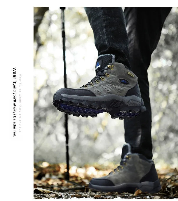 Scarpe Da Arrampicata Invernali All'aperto Da Trekking Antiscivolo Con Suola Spessa Uomo Calde