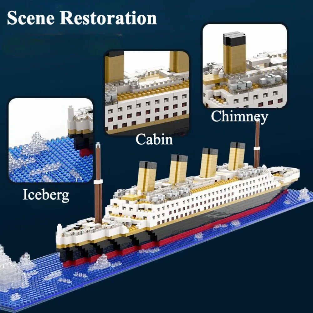 Oltre 4000 Pezzi Titanic Modello Nave Da Crociera Blocchi Costruzione MOC Barche Giocattoli Da Costruzione Regalo