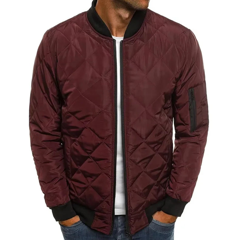 Giacca Invernale Da Uomo Leggera Con Colletto Da Baseball In Rete Pressata Stile Vintage Volo Casual Manica Lunga