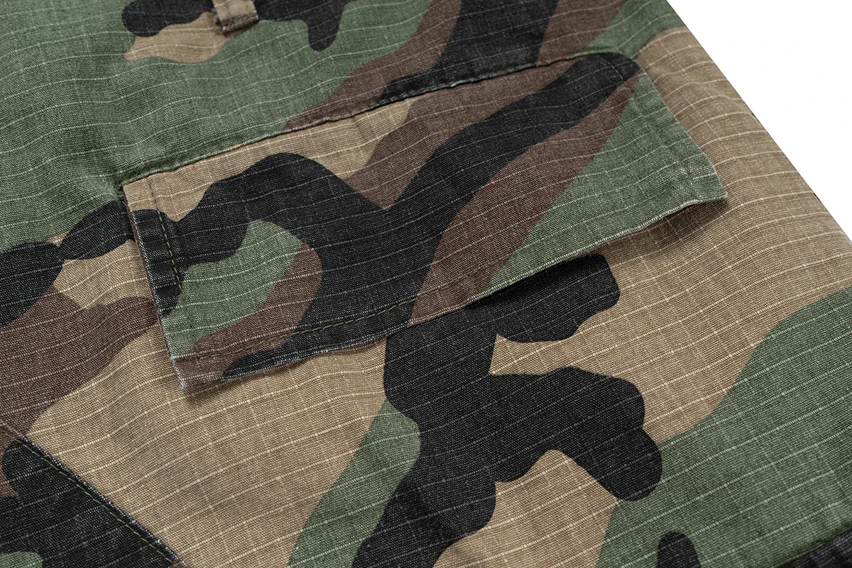 Pantaloncini Corti Cargo Mimetici M65 Silhouette Da Uomo Estivi Larghi Patchwork A Gamba Larga Oversize