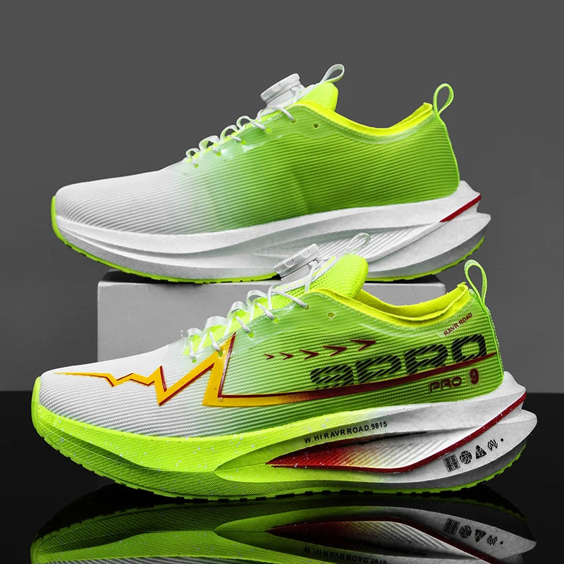 Scarpe Da Corsa Fluorescenti Carbon Marathon Uomo Traspiranti Leggere Scarpe Da Ginnastica Comode Da Donna