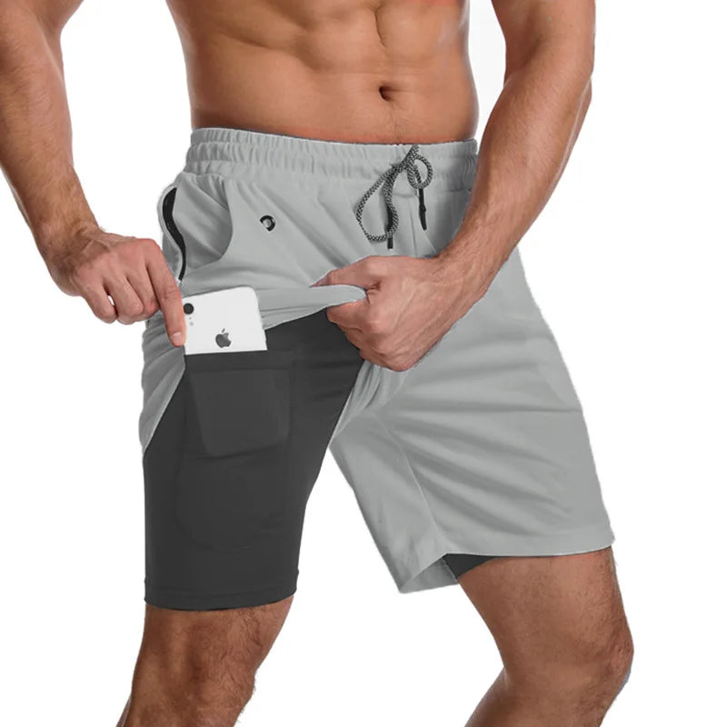Pantaloncini Da Corsa Da Uomo 2 In 1 Palestra Allenamento Fitness Estivi 2025 Nuovi