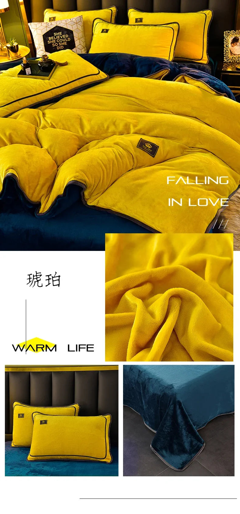 Set Di Biancheria Da Letto In Pile Di Latte Ultra Spesso Queen Size Copripiumino Invernale Caldo Di Fascia Alta