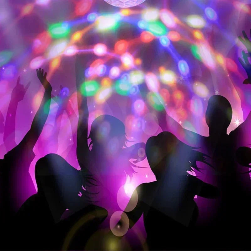 Lampada E27 Disco Rotante RGB LED Stroboscopica Per Festa Compleanno Club Bar KTV Halloween Natale Luce Cristallo
