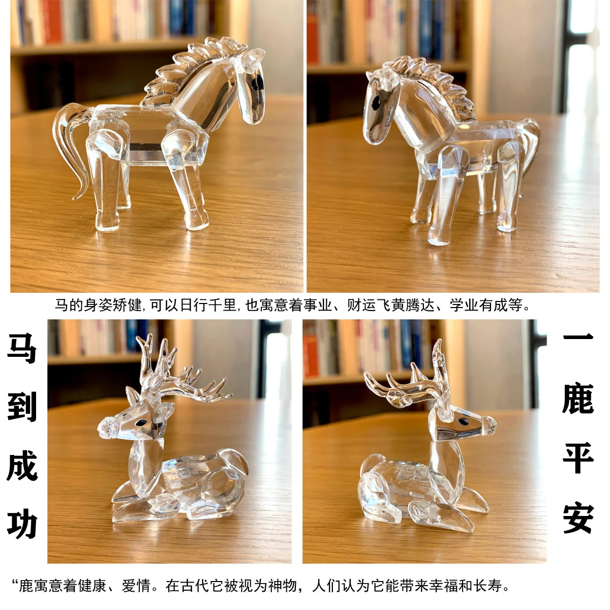 30 Cristallo Trasparente Figurine Animali Carini Scultura in Vetro Decorazioni Ornamento Tavolo Regalo Natale Bambini