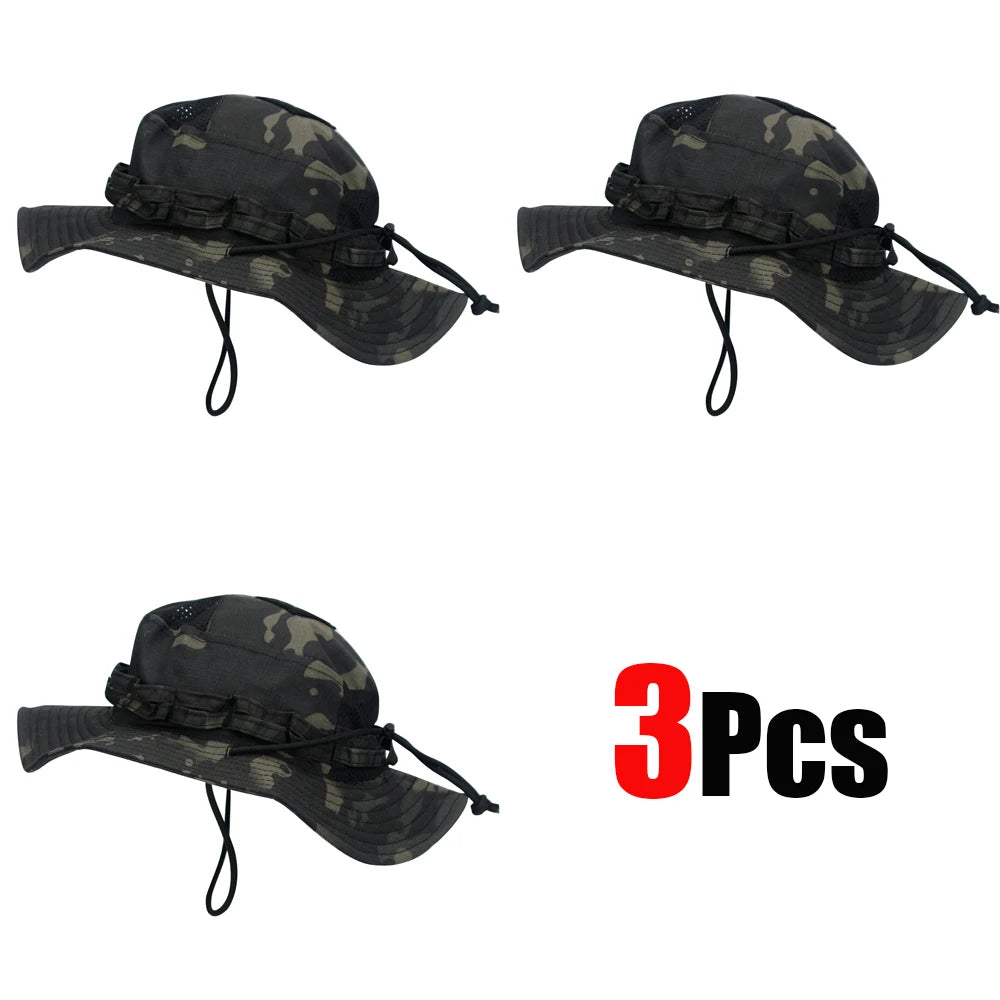 Cappello Boonie Camouflage Protezione Solare Traspirante Antivento Uomo Per Escursionismo Pesca Caccia