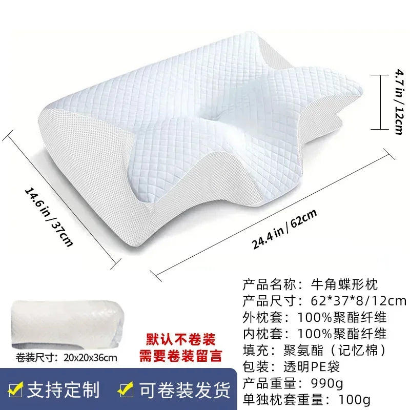 Cuscino Cervicale Memory Foam A Forma Di Farfalla Per Il Collo Sonno Confortevole E Ortopedico