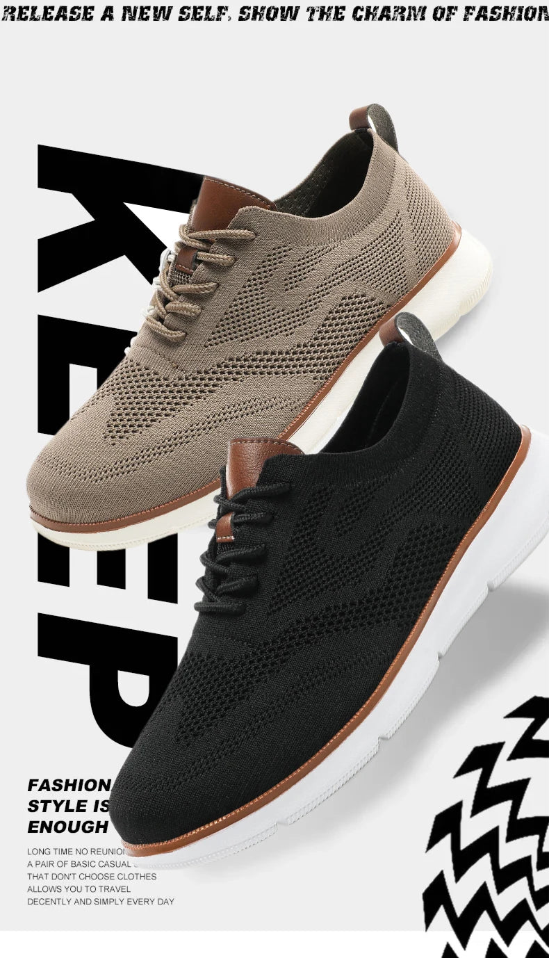 Scarpe Casual Da Uomo Traspiranti Con Cuscino Oxfords Comode Per Abito Formale In Maglia Plus Size