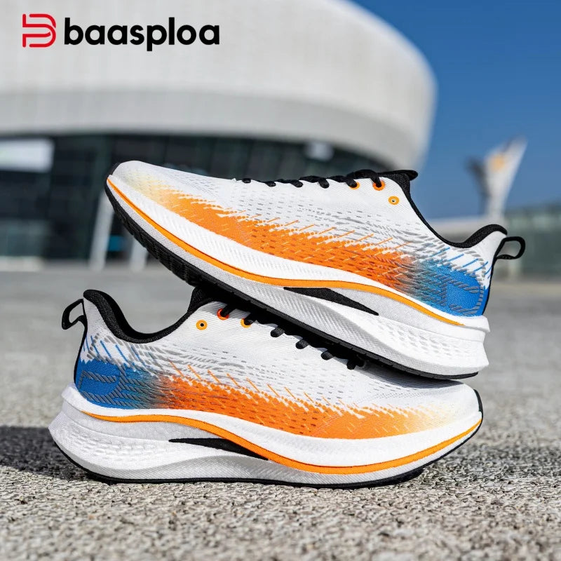 Baasploa Scarpe Da Corsa Uomo Traspiranti Leggere Con Piastra In Carbonio Antiscivolo Per Maratone Professionali