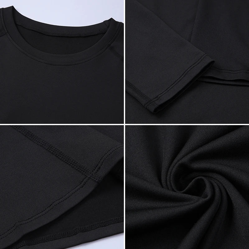 Maglia Compressiva Da Uomo A Maniche Lunghe Per Allenamento Palestra Ad Asciugatura Rapida Fitness