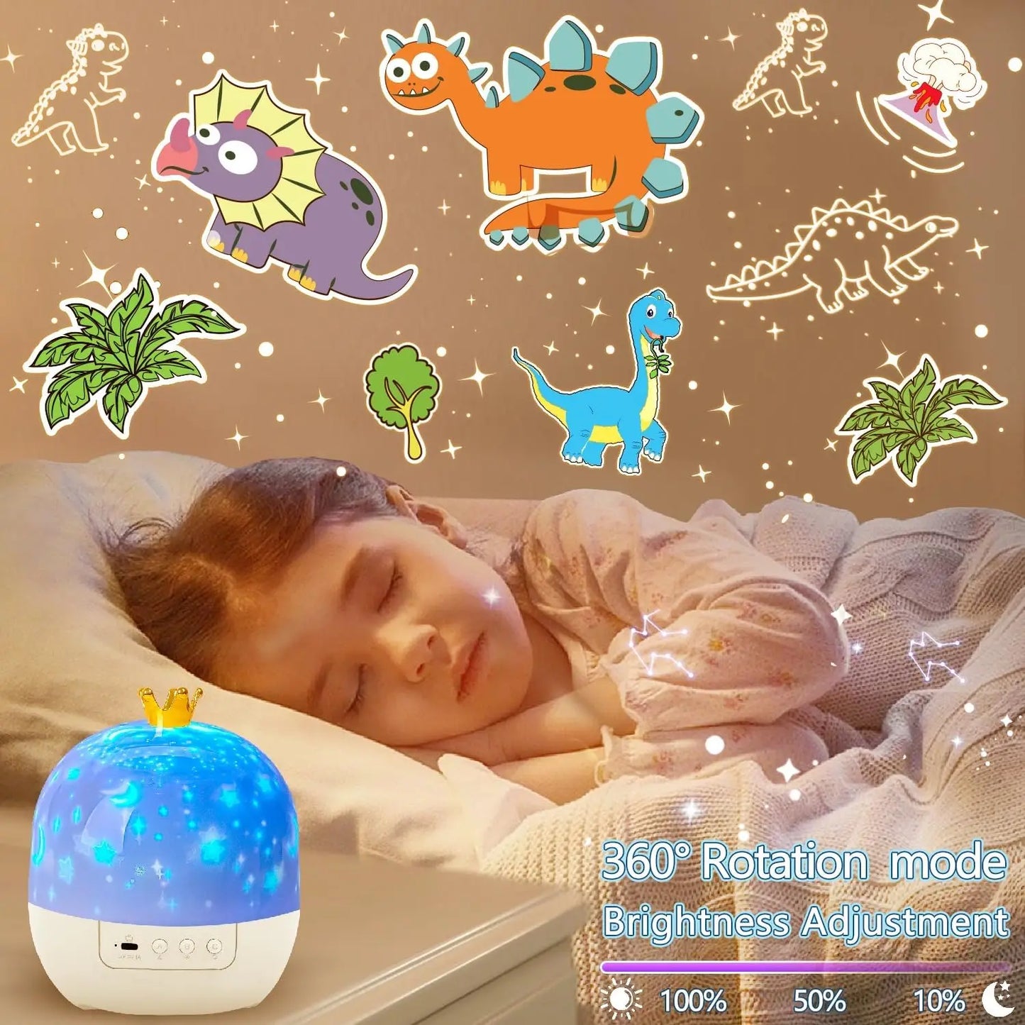 Proiettore Notturno A LED A Stelle Con Proiezione Oceanica E 15 Pellicole Regalo Di Natale Per Bambini