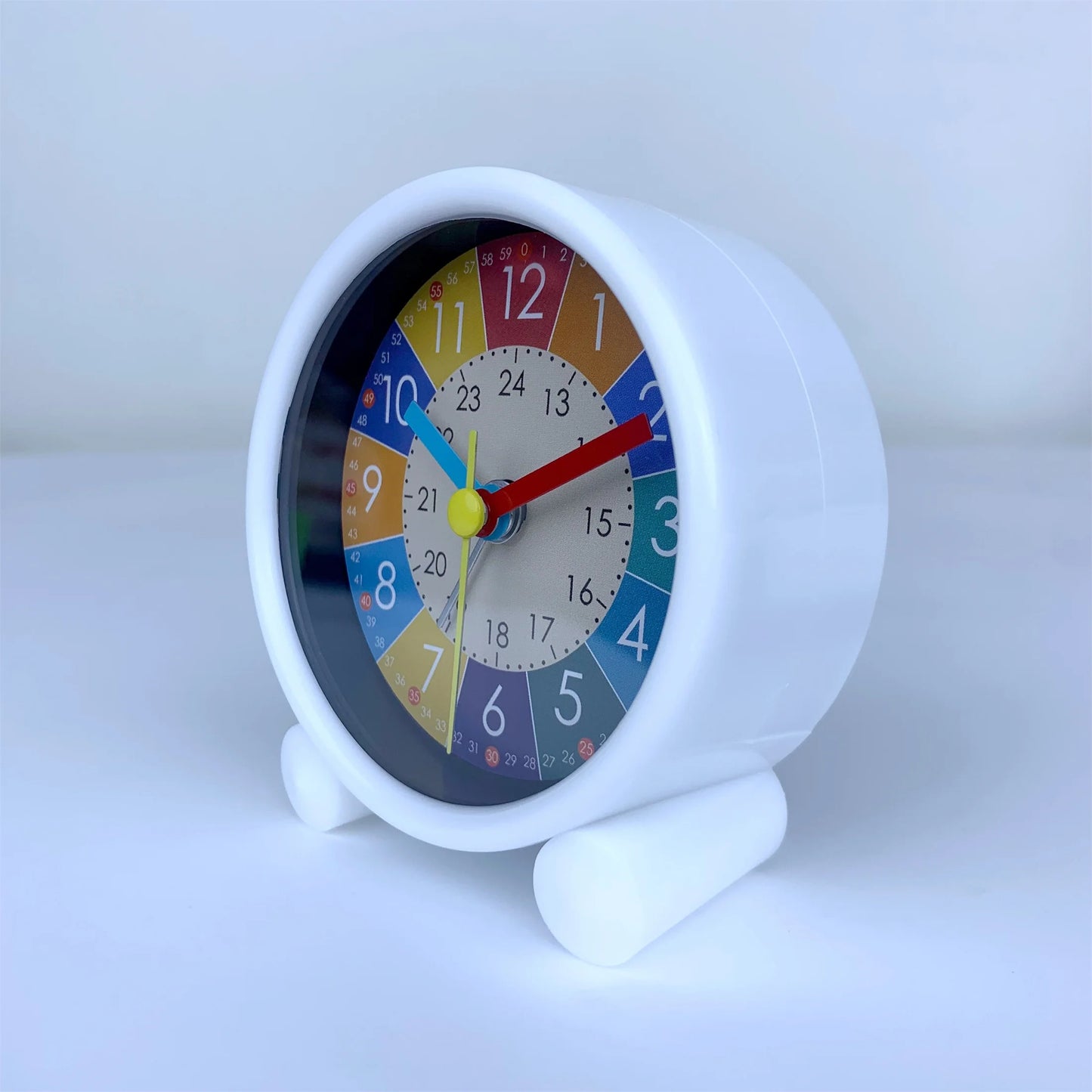 Sveglia Educativa per Bambini Carina Rotonda Silenziosa per Camera da Letto Desktop Decorazione Animale
