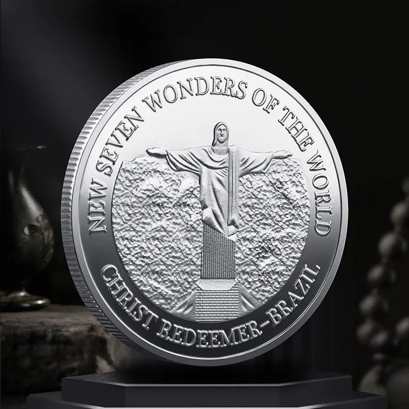 Set Di 7 Monete Placcate Oro E Argento Sette Meraviglie Del Mondo Collezione Commemorativa Viaggi