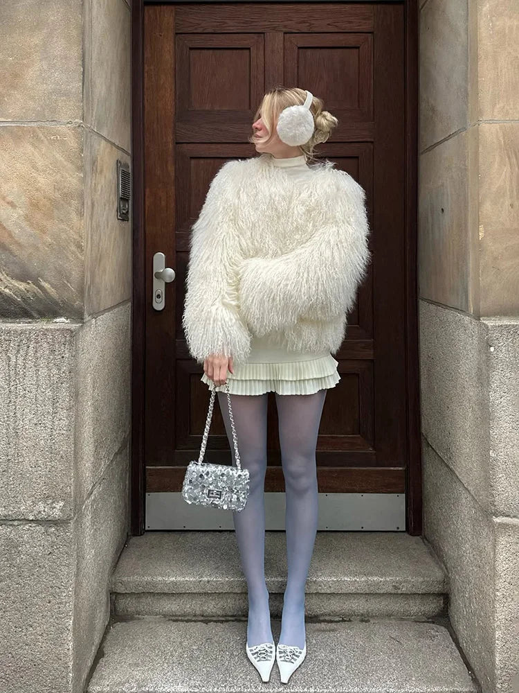 TARUXY Cappotto Di Pelliccia Sintetica Donna Inverno 2025 Caldo Design Lusso Street Style Giacca Breve