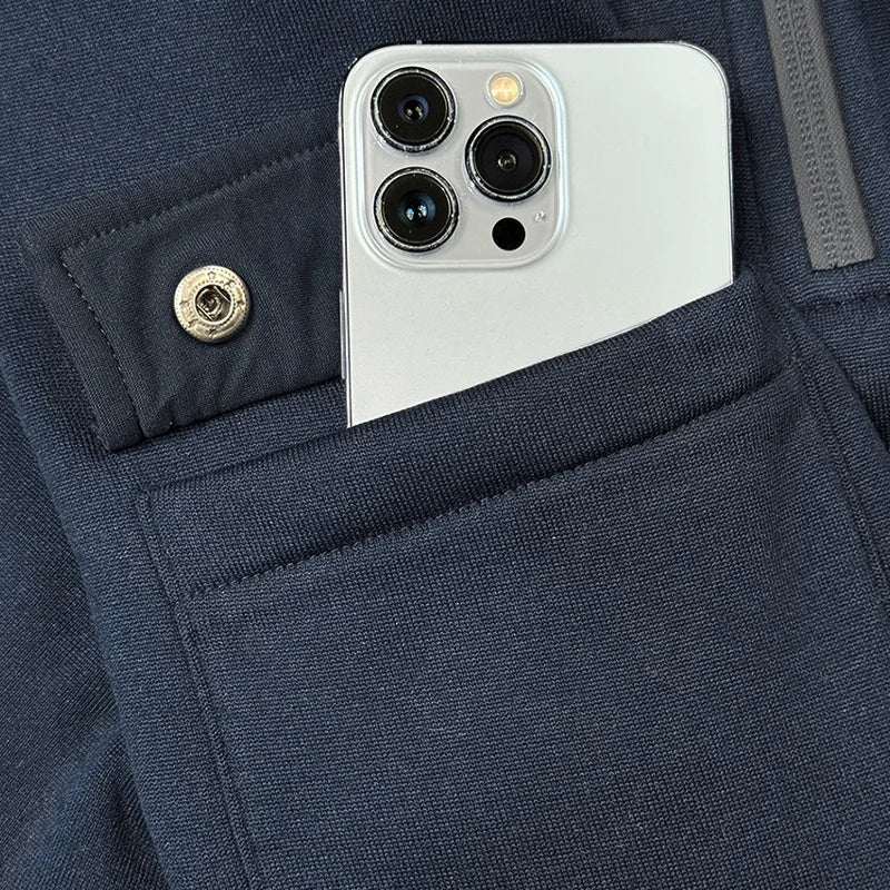 Tuta Sportiva Da Uomo In Pile Per Autunno Inverno Con Zip Tasche Multitasche Abbigliamento Sportivo Casual