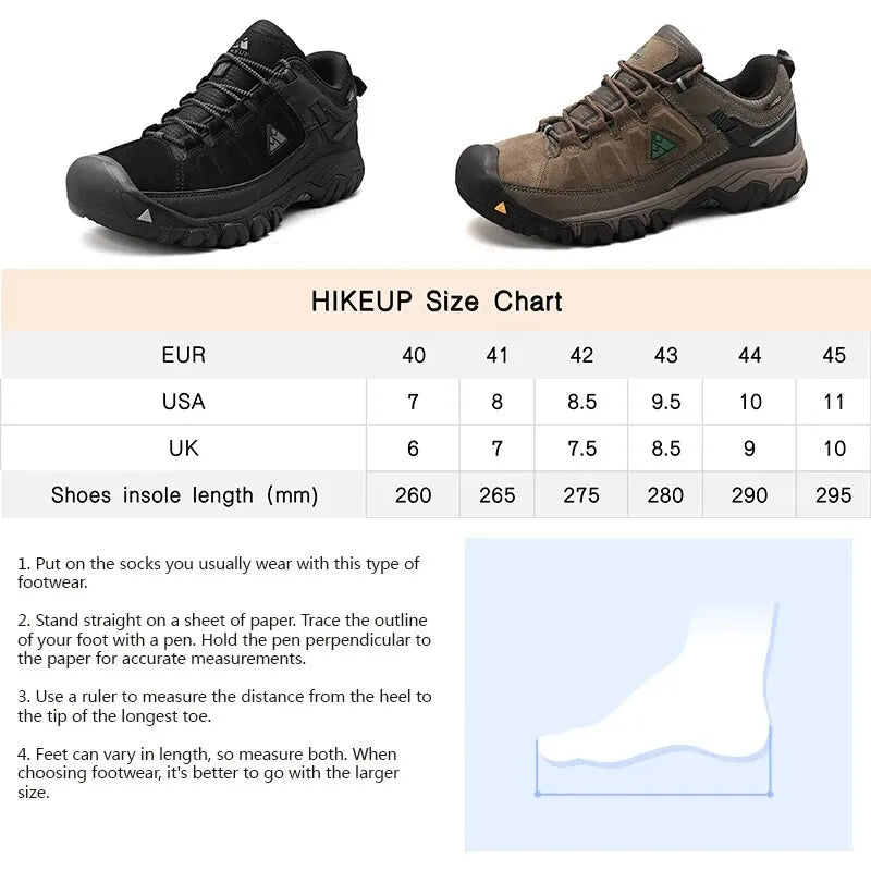 HikeUp Scarpe Da Trekking Per Uomini In Pelle Durevoli Alta Qualita Scarpe Da Arrampicata All Aperto Con Suola In Gomma