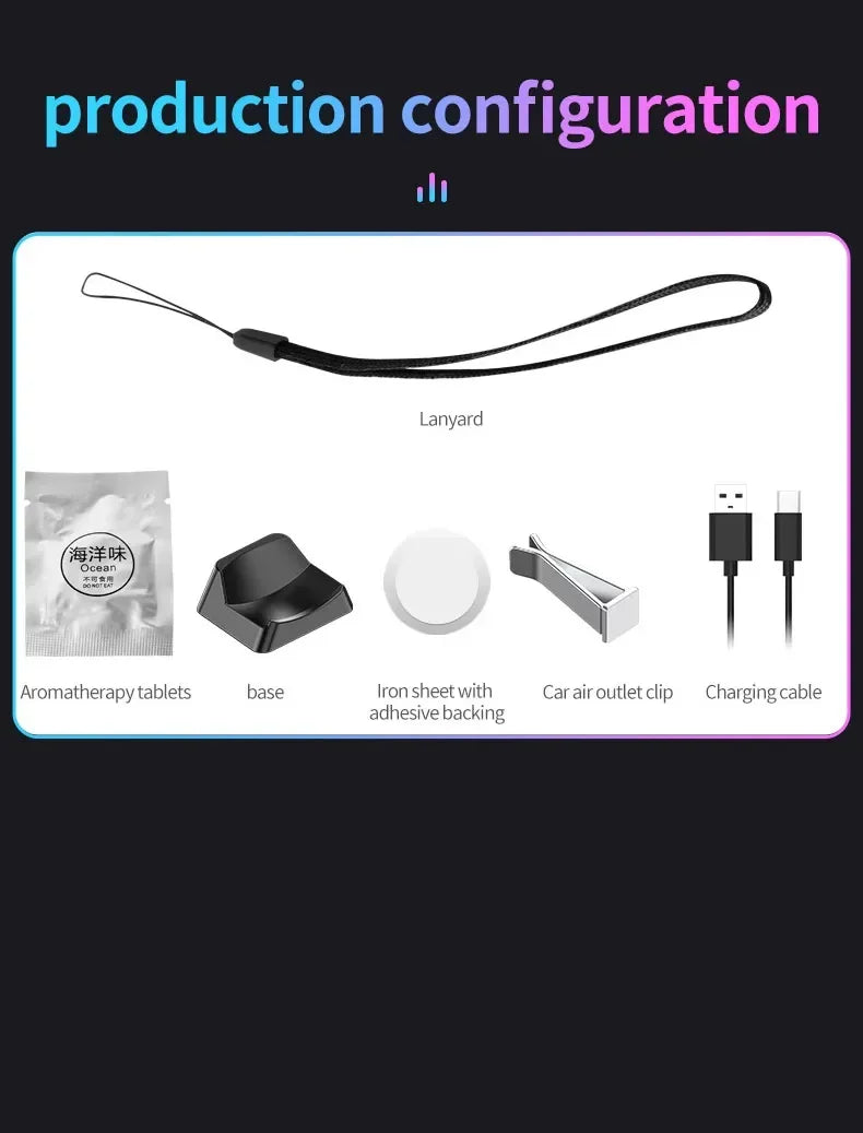 Lampada Magnetica Per Aromaterapia RGB Rotonda Ricaricabile Per Presa D Aria Auto O Stanza