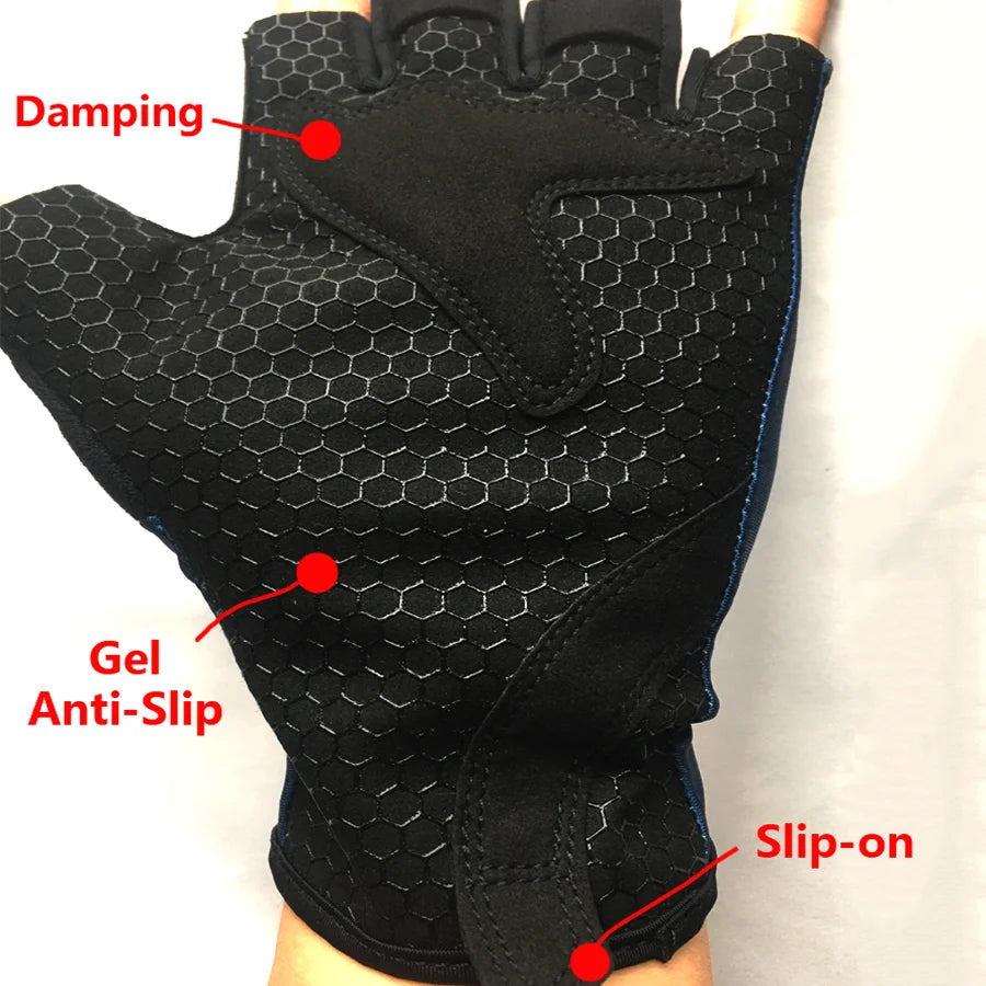 Guanti Da Ciclismo Mezze Dita Unisex Universale In Poliestere Lycra Per Bici Da Strada Running Fitness Gym
