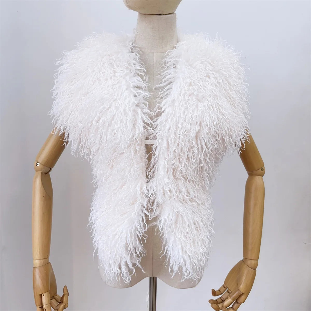 Lanmrem 2025 Gilet Pelliccia Sintetica Donna Imitazione Shearling Chic Autunno Inverno Abbigliamento 2DB4916