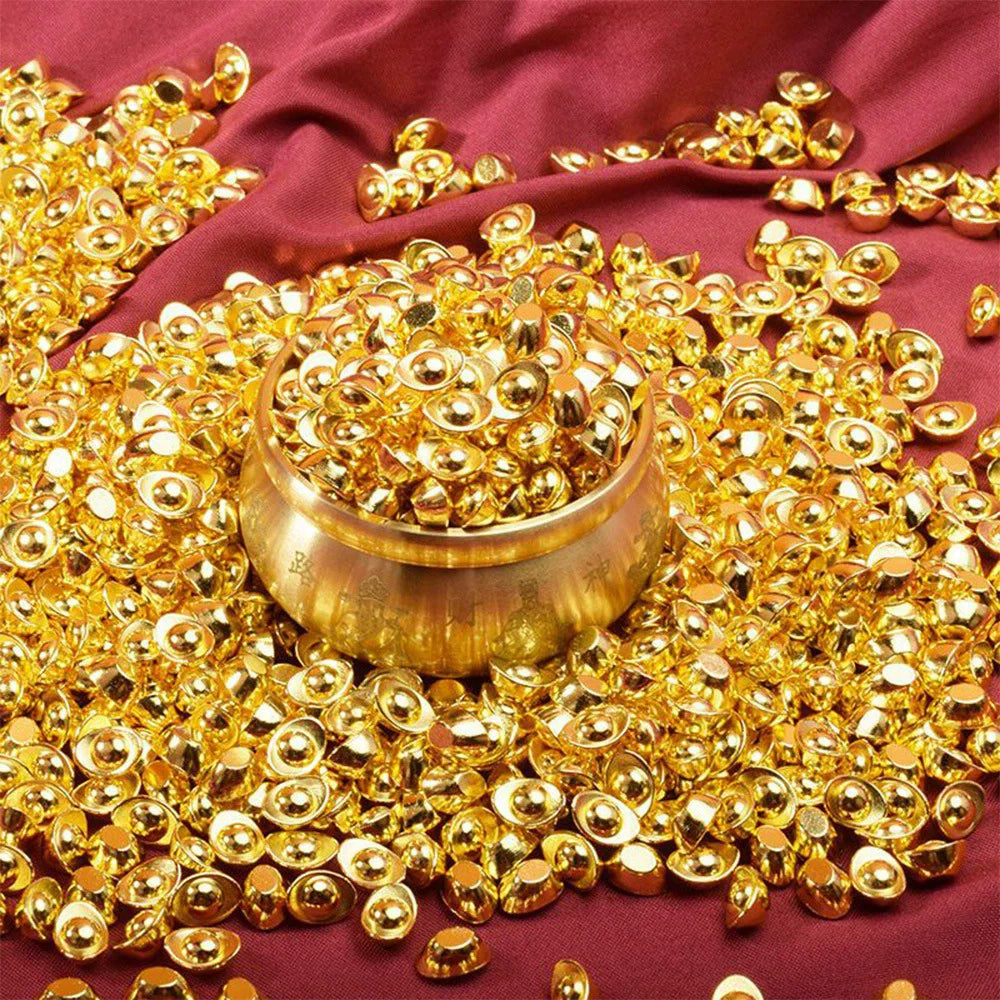 100 pezzi/set di mini decorazioni per la decorazione della ricchezza e della prosperità, accessori in metallo fantasia per la decorazione della festa in casa carni