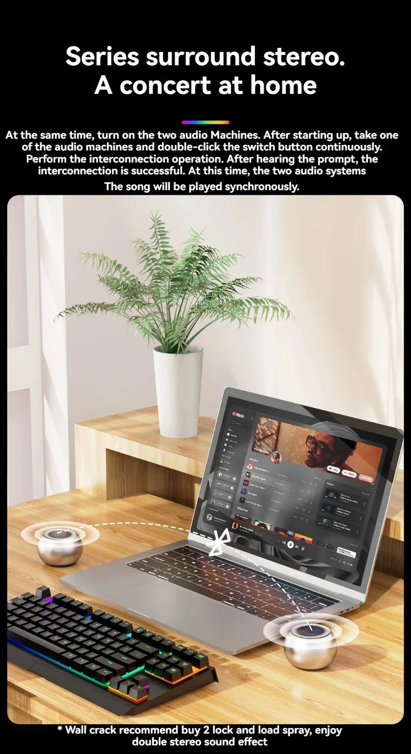 Altoparlante Bluetooth Wireless Portatile Nuovo Subwoofer Robusto In Metallo Per Esterno e Ufficio