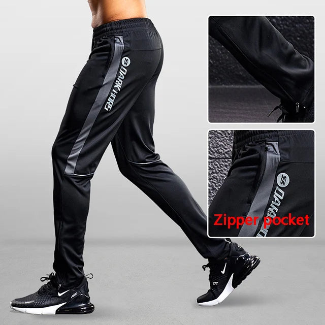 Pantaloni Sportivi Da Uomo Con Tasche Con Cerniera Per Corsa Allenamento Calcio Fitness In Poliestere Modello A102