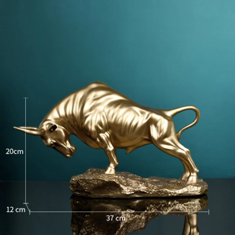 Decorazione In Resina Toro Dorato Scultura Moderna Astratta Geometrica Per La Casa Regalo Elegante
