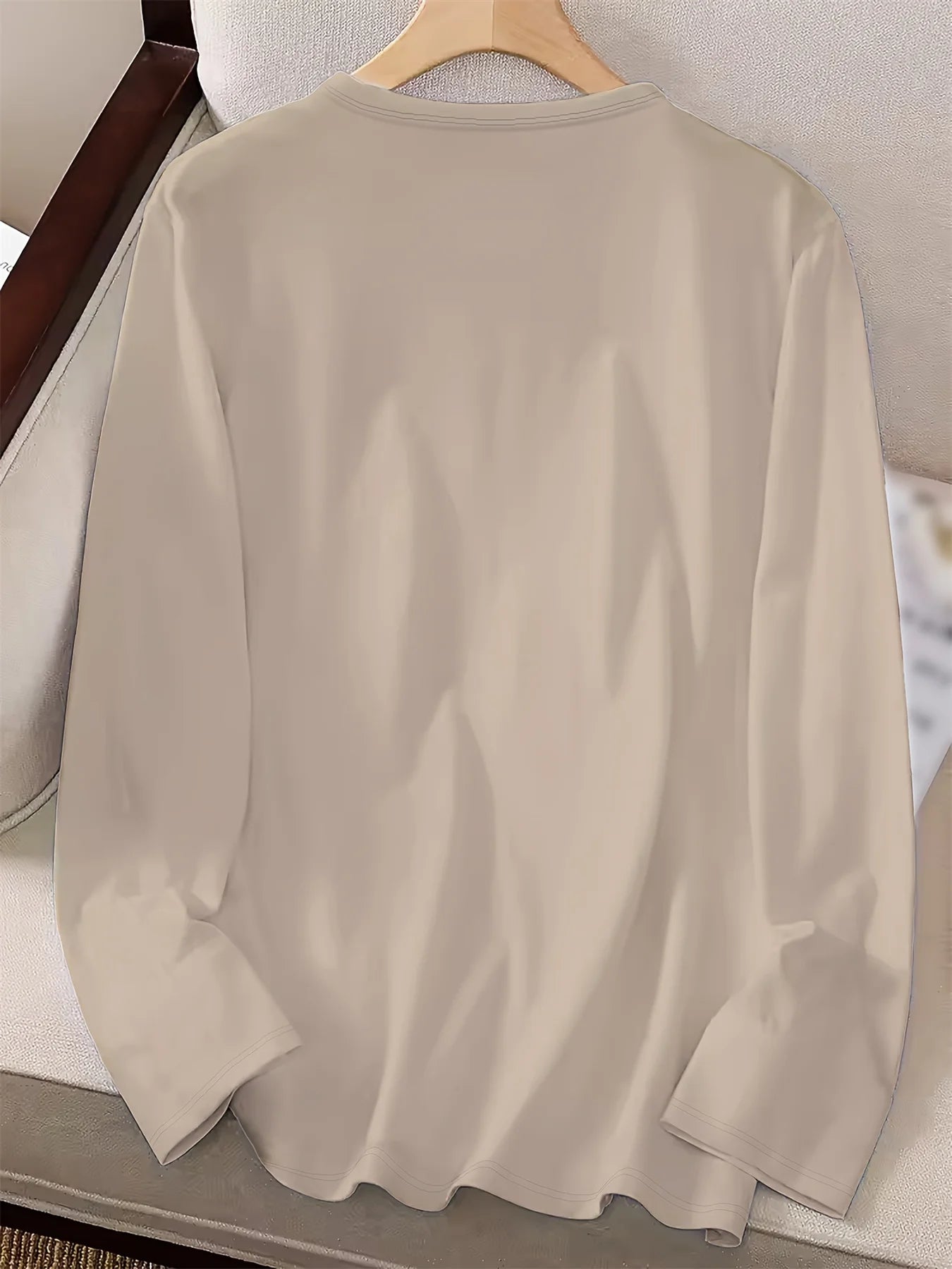 Maglietta Donna Primavera Autunno Cotone Moda Casual Allentata Orso Cartone Stampa Girocollo Manica Lunga