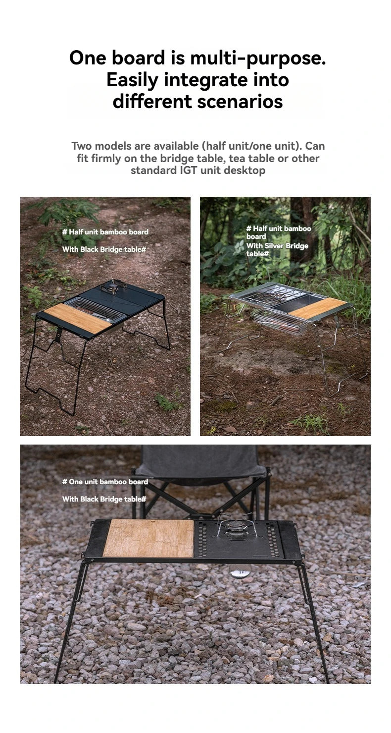 CAMPINGMOON Tavola Di Bambù Per Barbecue CKP25 Piatto Da Tavolo In Legno Per Campeggio Esterno Vassoio Per Alimenti