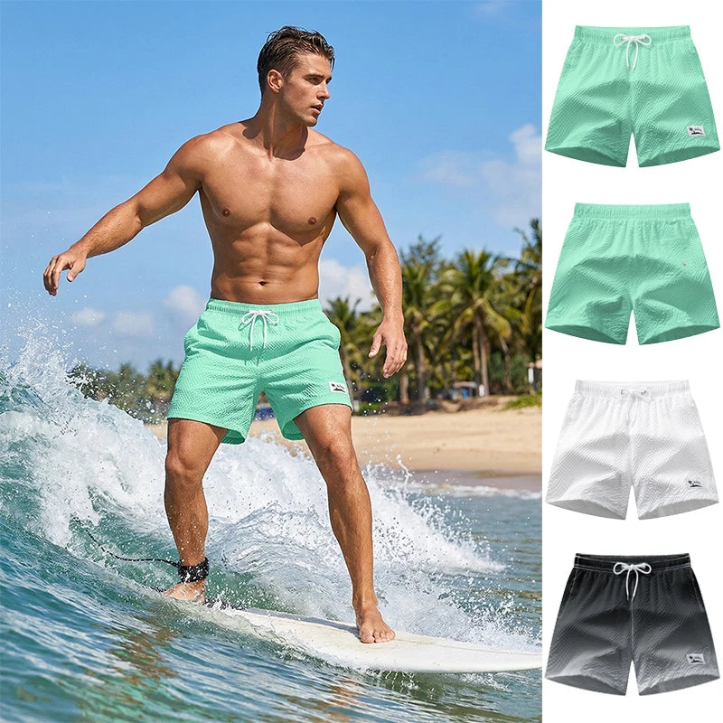 Pantaloncini Da Spiaggia Da Uomo Con Asciugatura Rapida Fodera In Rete Tasche Shorts HooThreads Costume Da Bagno