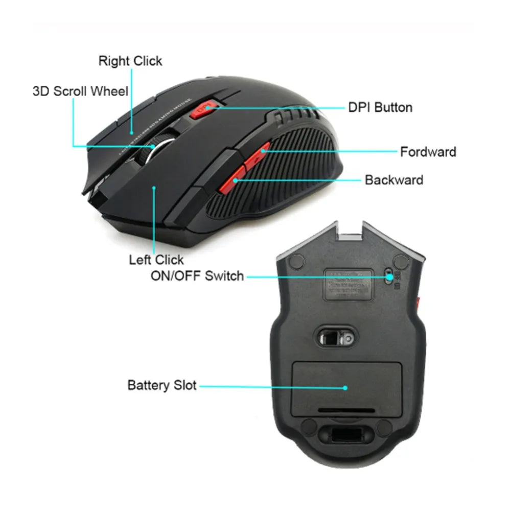 113 Mouse wireless Mouse ottico wireless da 2,4 GHz con ricevitore USB Mouse wireless portatile a 6 pulsanti per laptop