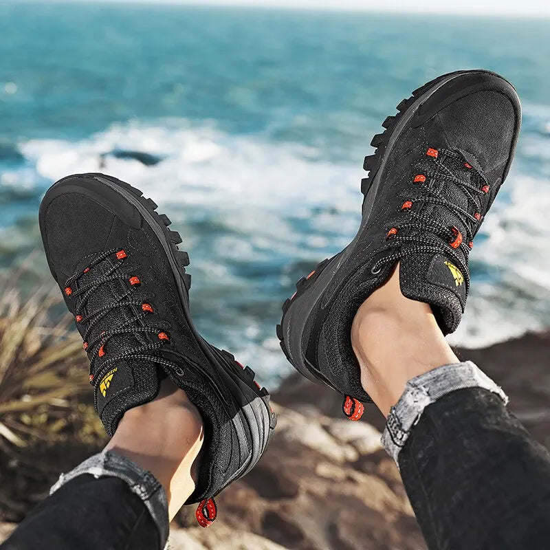 Scarpe Da Trekking Da Uomo In Pelle Hikeup Traspiranti Scarpe Da Ginnastica Da Trekking Turistiche Per Trail E Montagna