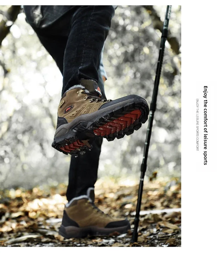 Scarpe Da Arrampicata Invernali All'aperto Da Trekking Antiscivolo Con Suola Spessa Uomo Calde