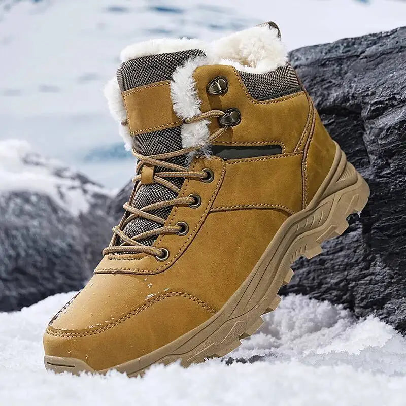 Stivali Da Neve Da Uomo Foderati In Pile Con Suola Spessa Per Trekking Outdoor Inverno Autunno Scarponi Da Caccia