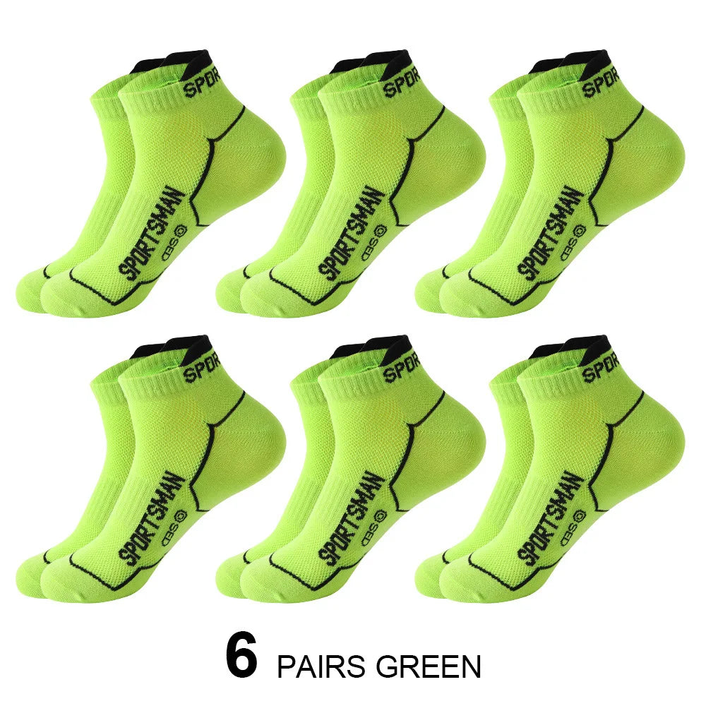 Calzini Corti Da Uomo Per Basket E Corsa Con Rete Traspirante Assorbenti Odori Pack 6 Paia
