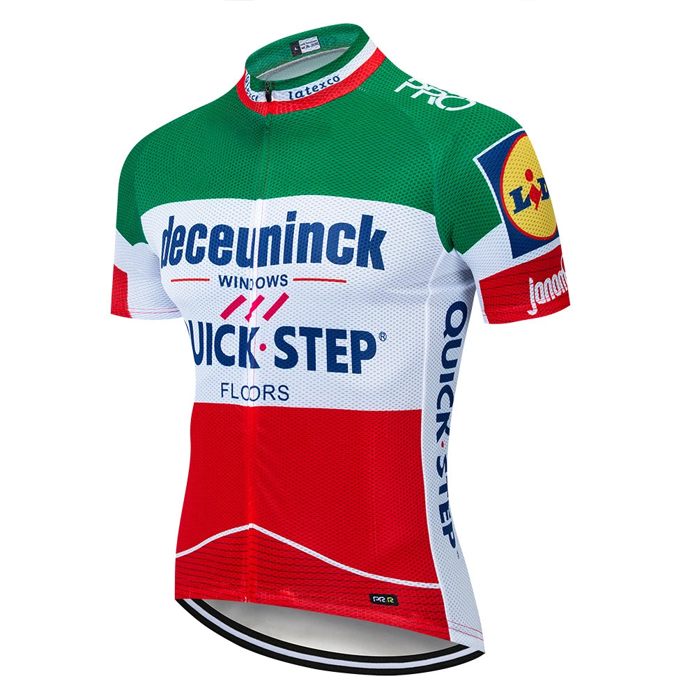 Maglia Ciclismo A Manica Corta Quick Step 2025 Uomo Racing Estiva Per Bicicletta