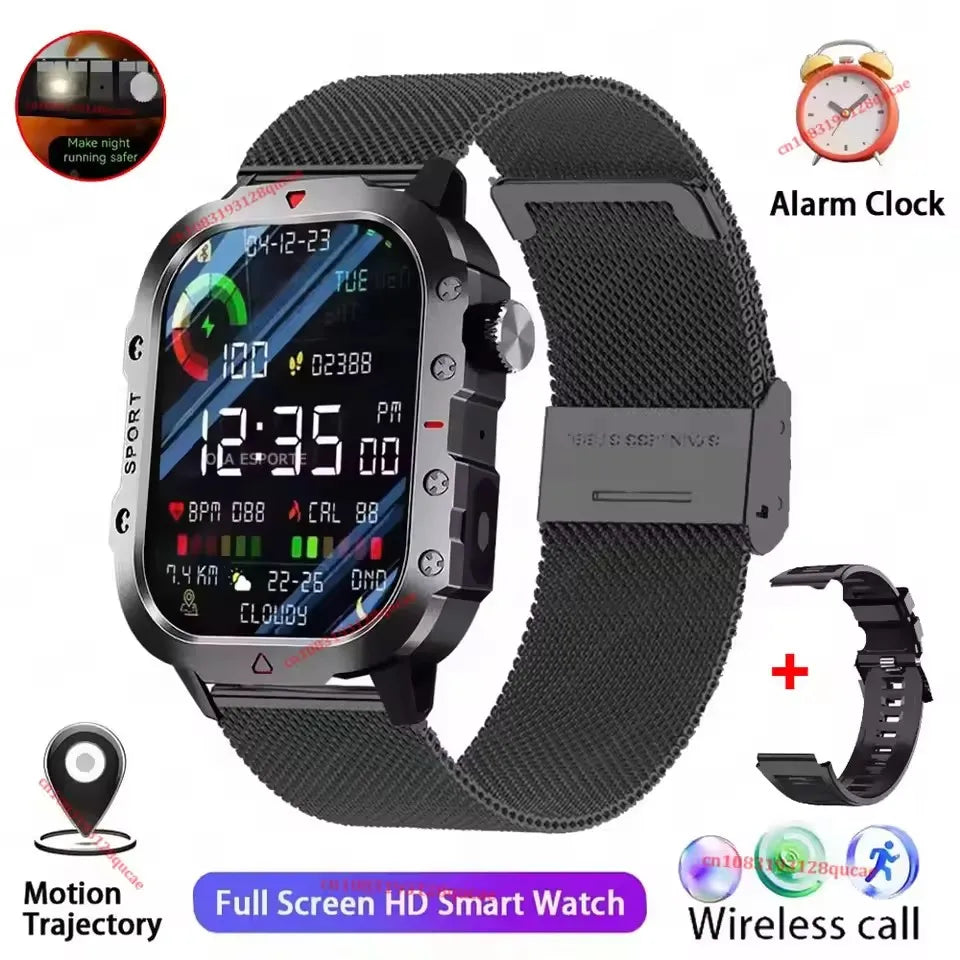Smartwatch Militare Per Uomo 2026 IP67 3ATM GPS Bluetooth Salute Pressione Sanguigna Chiamate
