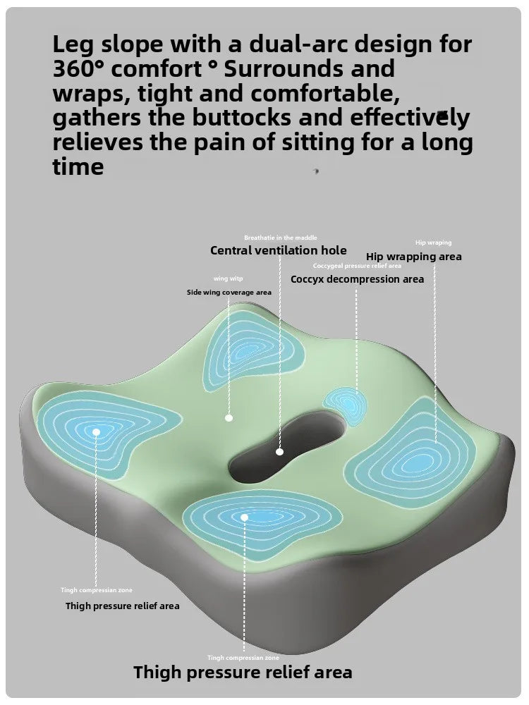 Cuscino del sedile in memory foam per auto e ufficio Supporto lombare per l'anca Correttore di postura Cuscino per sedia per studenti comfort e traspirante